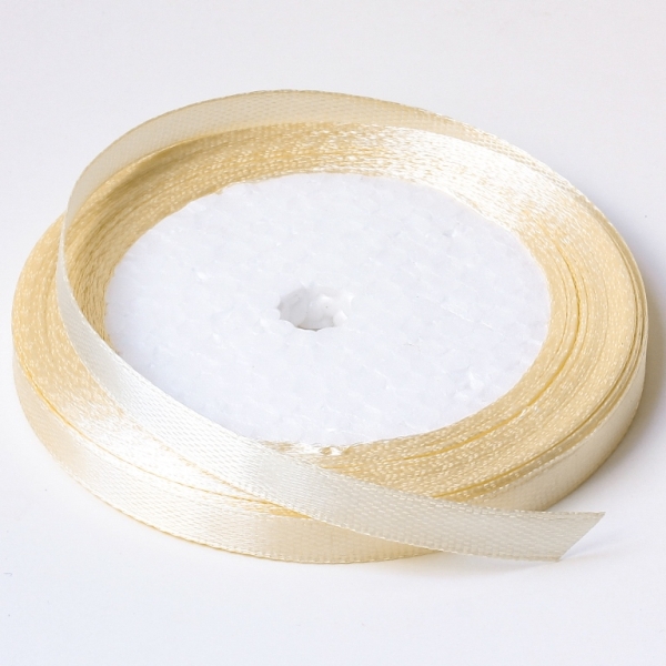 SATIN RIBBON 0.6cm - ECRU (LIGHT) 002 - PACKAGE 10x25yards(22m)