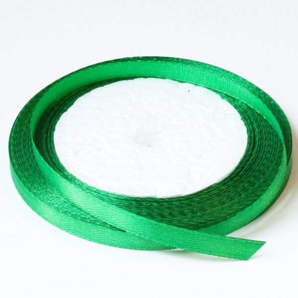 SATIN RIBBON 0.6cm - GREEN 111 - PACKAGE 10x25yards(22m)