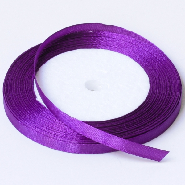 SATIN RIBBON 0.6cm - PURPLE 025 - PACKAGE 10x25yards(22m)