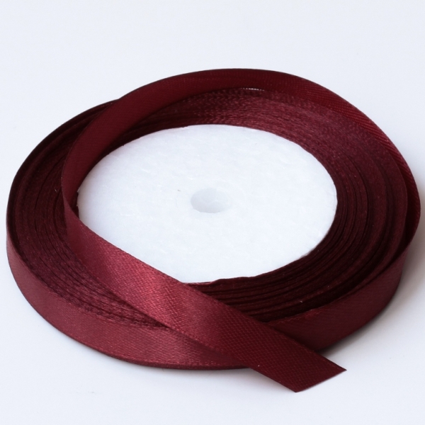 SATIN RIBBON 1.0cm - BORDEAUX 033 - PACKAGE 10х25yards(22m)