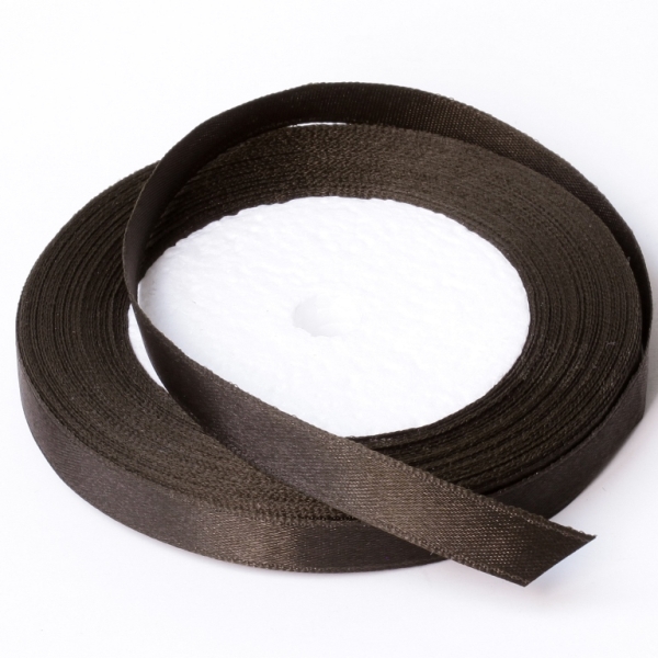 SATIN RIBBON 1.0cm - BROWN (DARK) 037 - PACKAGE 10х25yards(22m)