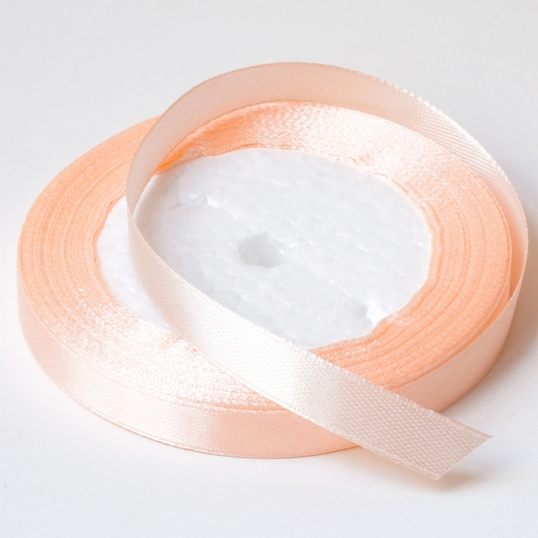 SATIN RIBBON 1.0cm - PEACH (LIGHT) 007 - PACKAGE 10х25yards(22m)