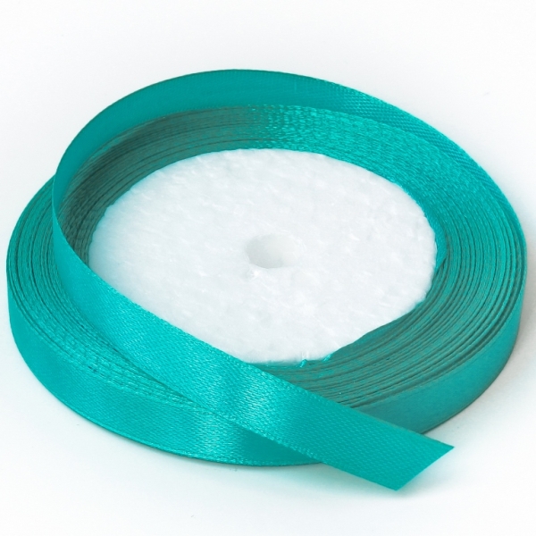 SATIN RIBBON 1.0cm - TURQUOISE BLUE (DARK) 047 - PACKAGE 10х25yards(22m)