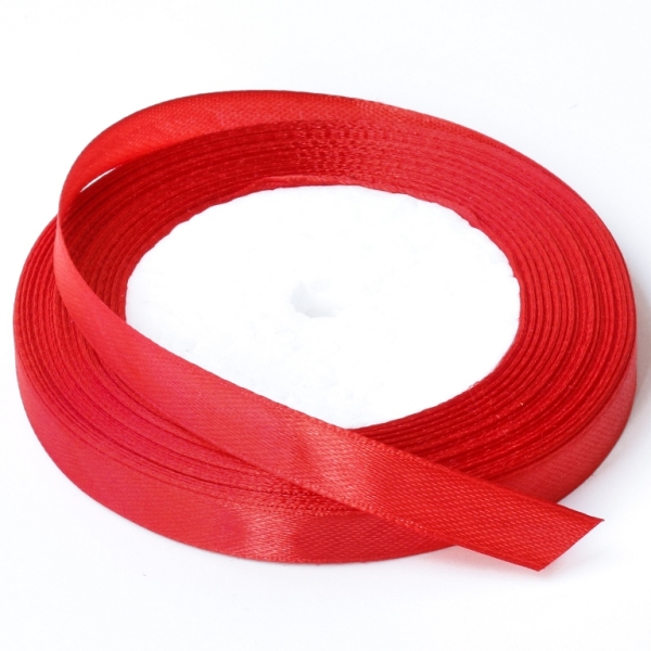 SATIN RIBBON 1.0cm - RED 026 - PACKAGE 10х25yards(22m)