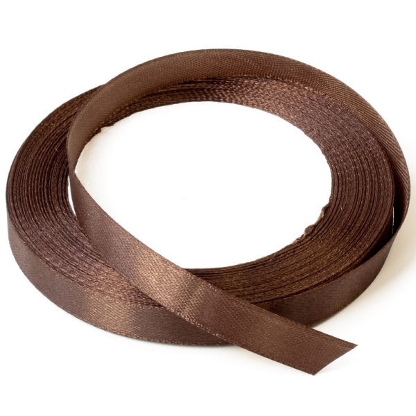 SATIN RIBBON 1.0cm - BROWN (DARK) 032 - PACKAGE 10х25yards(22m)