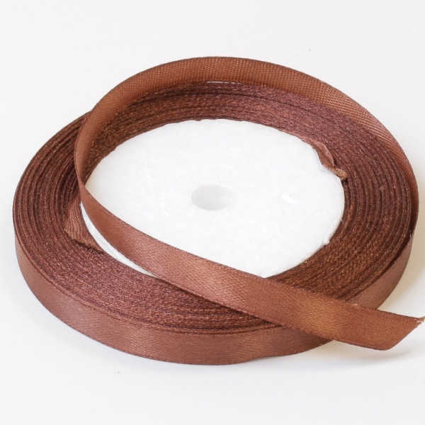 SATIN RIBBON 1.0cm - BROWN 031 - PACKAGE 10х25yards(22m)