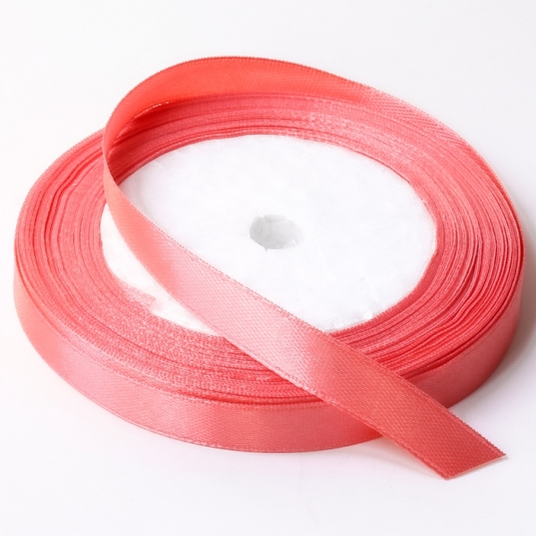 SATIN RIBBON 1.0cm - CORAL 110 - PACKAGE 10х25yards(22m)