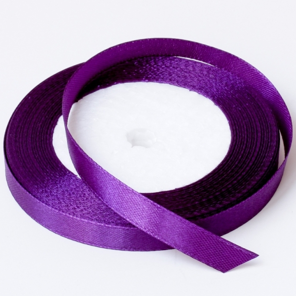 SATIN RIBBON 1.0cm - PURPLE (DARK) 046 - PACKAGE 10х25yards(22m)