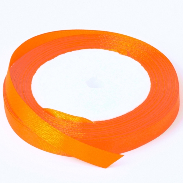 SATIN RIBBON 1.0cm - ORANGE (LIGHT) 151 - PACKAGE 10х25yards(22m)