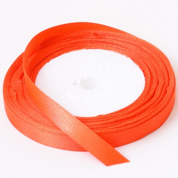 SATIN RIBBON 1.0cm - ORANGE (DARK) 130 - PACKAGE 10х25yards(22m)