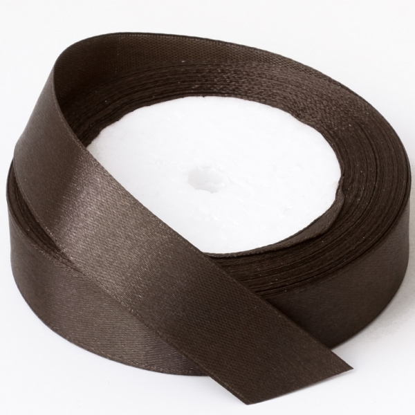 SATIN RIBBON 2.0cm - BROWN (DARK) 037 - PACKAGE 10x25yards(22m)