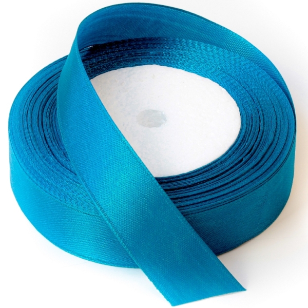 SATIN RIBBON 2.0cm - TURQUOISE BLUE (DARK) 180 - PACKAGE 10x25yards(22m)