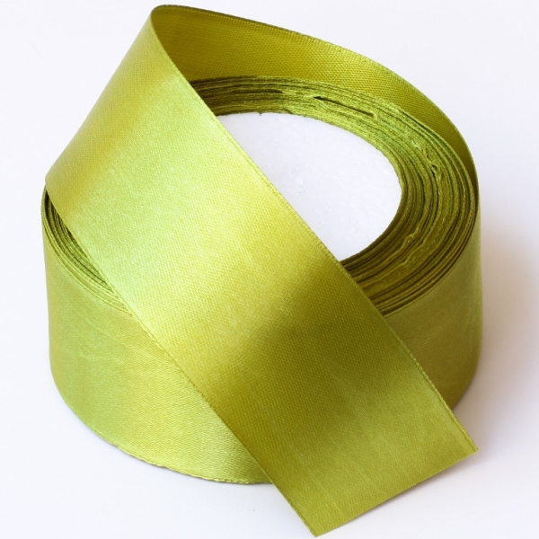 SATIN RIBBON 4.0cm - GREEN MILITARY (LIGHT) 176 - PACKAGE 5x25yards(22m)