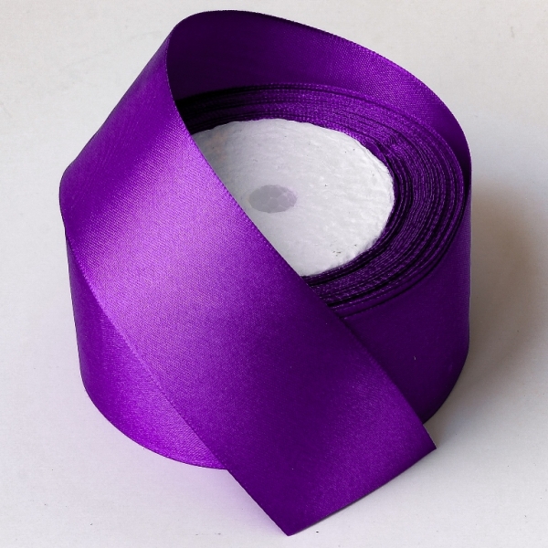 SATIN RIBBON 4.0cm - PURPLE (DARK) 046 - PACKAGE 5x25yards(22m)