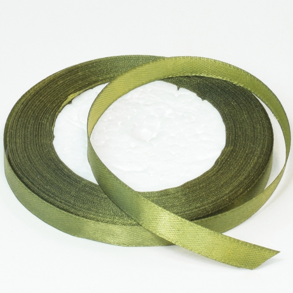 SATIN RIBBON 1.0cm - GREEN MILITARY 108 - PACKAGE 10х25yards(22m)