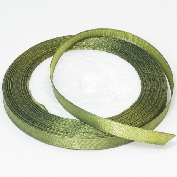 SATIN RIBBON 0.6cm - GREEN MILITARY 108 - PACKAGE 10x25yards(22m)