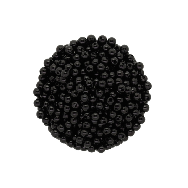 ACRYLIC IMITATION PLASTIC PEARLS - BALL - 4mm BLACK 21 - PACKAGE 500g Hole-1.5mm (18300 pcs.)