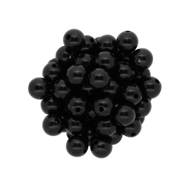 ACRYLIC IMITATION PLASTIC PEARLS - BALL - 10mm BLACK 21 - PACKAGE 500g Hole-2.2mm (990 pcs.)