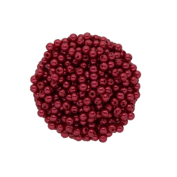 ACRYLIC IMITATION PLASTIC PEARLS - BALL - 4mm RED (DARK) 06 - PACKAGE 500g Hole-1.5mm (18000pcs.)