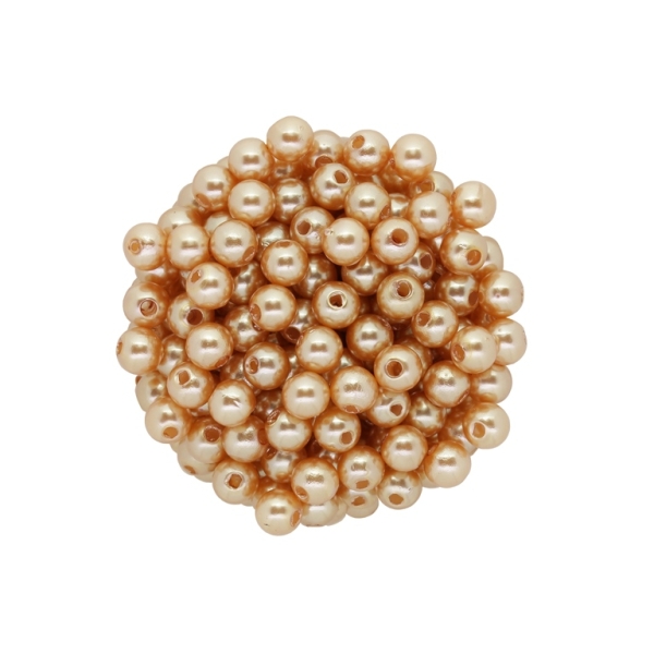 ACRYLIC IMITATION PLASTIC PEARLS - BALL - 6mm GOLD 22 - PACKAGE 500g Hole-1.8mm (5000pcs.)