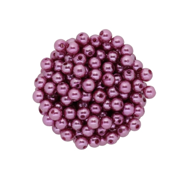 ACRYLIC IMITATION PLASTIC PEARLS - BALL - 6mm ROSE DUST 10 - PACKAGE 500g Hole-1.8mm (5000pcs.)