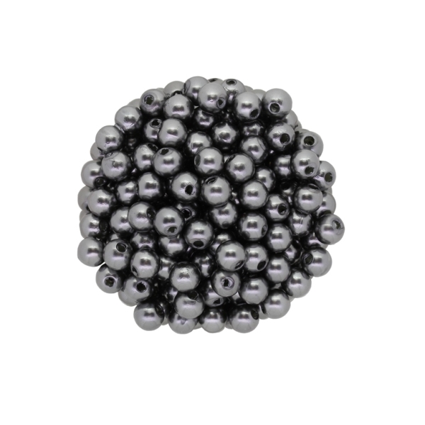 ACRYLIC IMITATION PLASTIC PEARLS - BALL - 6mm GRAY (DARK) 35 - PACKAGE 500g Hole-1.8mm (5000pcs.)