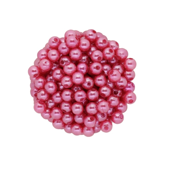 ACRYLIC IMITATION PLASTIC PEARLS - BALL - 6mm CORAL 18 - PACKAGE 500g Hole-1.8mm (5000pcs.)