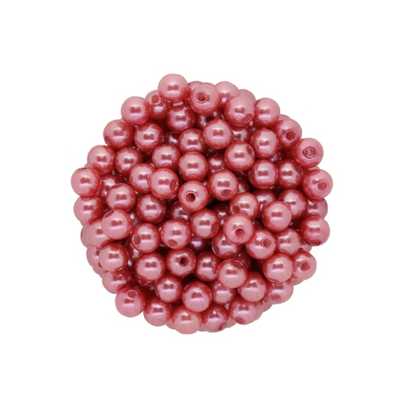 ACRYLIC IMITATION PLASTIC PEARLS - BALL - 6mm CORAL 19 - PACKAGE 500g Hole-1.8mm (5000pcs.)