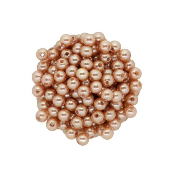 ACRYLIC IMITATION PLASTIC PEARLS - BALL - 6mm GOLD 21 - PACKAGE 500g Hole-1.8mm (5000pcs.)