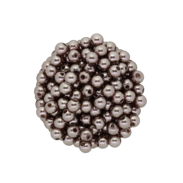 ACRYLIC IMITATION PLASTIC PEARLS - BALL - 6mm CAPPUCCINO 02 - PACKAGE 500g Hole-1.8mm (5000pcs.)