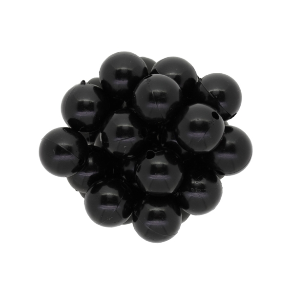 ACRYLIC IMITATION PLASTIC PEARLS - BALL - 14mm BLACK 03 - PACKAGE 500g Hole-2.8mm (360pcs.)