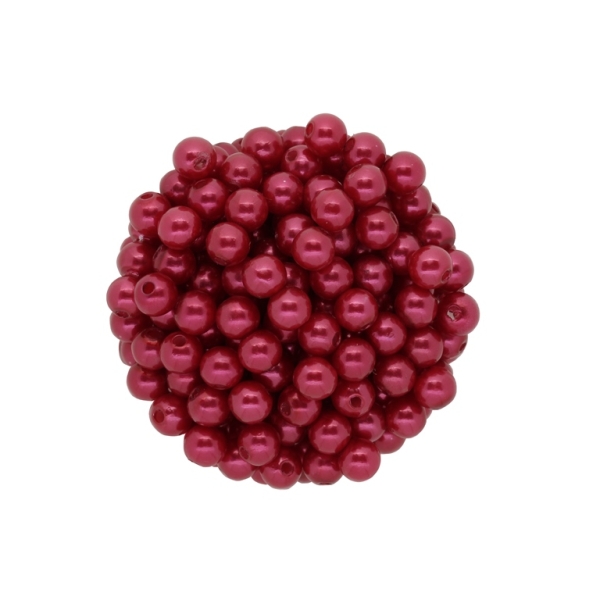 ACRYLIC IMITATION PLASTIC PEARLS - BALL - 6mm RED 04 - 50g Hole-1.8mm (500pcs.)