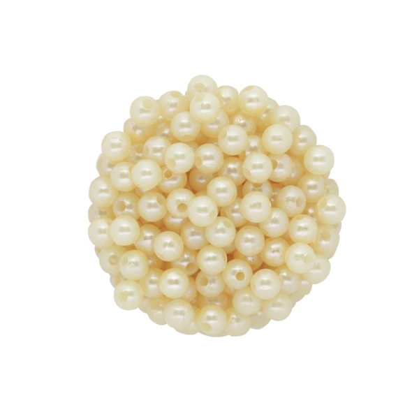 ACRYLIC IMITATION PLASTIC PEARLS - BALL - 6mm CHAMPAGNE 40 - 50g Hole-1.8mm (500pcs.)