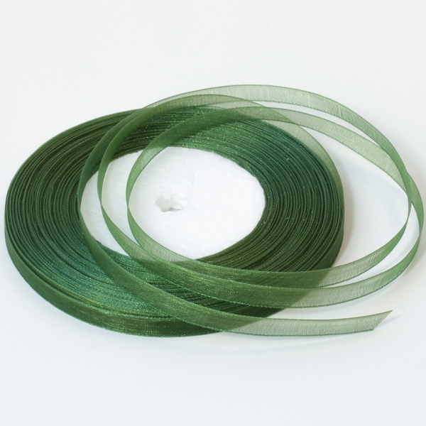 ORGANZA RIBBON 0.6cm - GREEN (DARK) 049 - PACKAGE 10x50yards(45m)