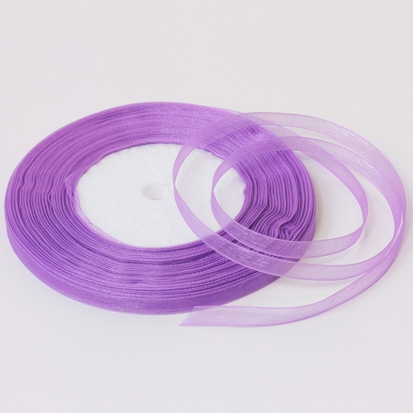 ORGANZA RIBBON 0.6cm - PURPLE 169 - PACKAGE 10x50yards(45m)