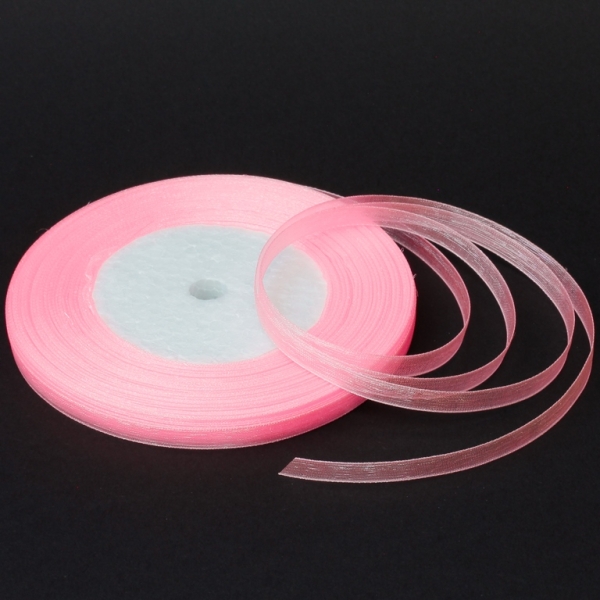 ORGANZA RIBBON 0.6cm - PINK 005 - PACKAGE 10x50yards(45m)