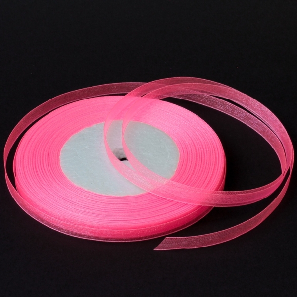 ORGANZA RIBBON 0.6cm - PINK (DARK) 014 - PACKAGE 10x50yards(45m)