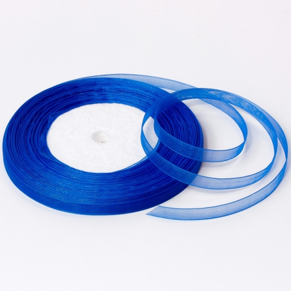 ORGANZA RIBBON 0.6cm - BLUE 040 - PACKAGE 10x50yards(45m)