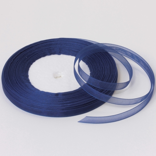 ORGANZA RIBBON 0.6cm - BLUE (DARK) 038 - PACKAGE 10x50yards(45m)