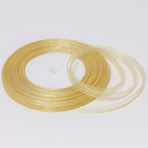 ORGANZA RIBBON 0.6cm - GOLDEN 083 - 50yards(45m)