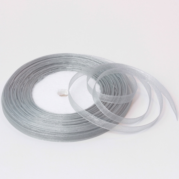 ORGANZA RIBBON 0.6cm - GRAY 059 - 50yards(45m)