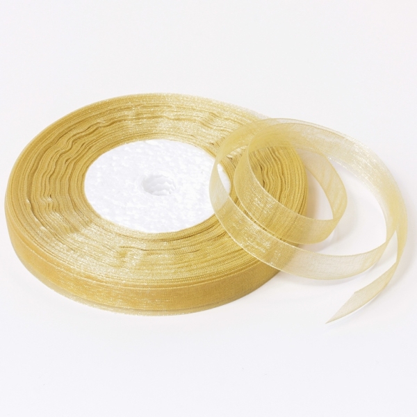 ORGANZA RIBBON 1.0cm - GOLD 083 - PACKAGE 10x50yards(45m)