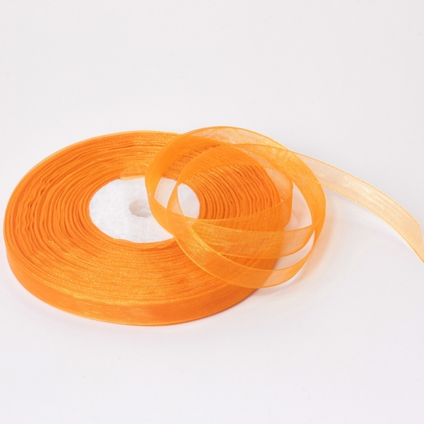 ORGANZA RIBBON 1.0cm - ORANGE 025 - PACKAGE 10x50yards(45m)