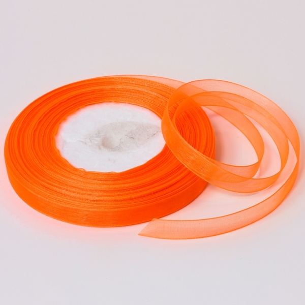 ORGANZA RIBBON 1.0cm - ORANGE (DARK) 023 - PACKAGE 10x50yards(45m)