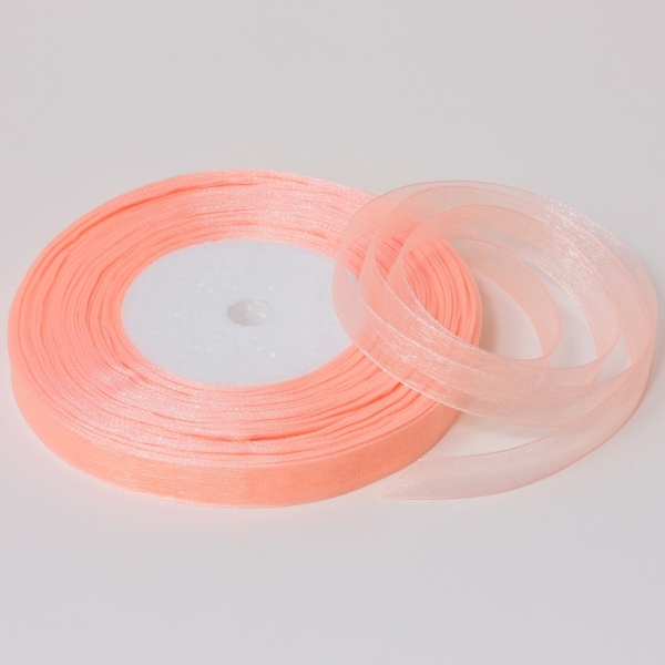 ORGANZA RIBBON 1.0cm - PEACH 022 - PACKAGE 10x50yards(45m)