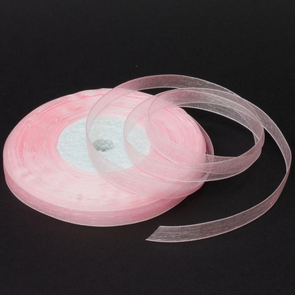 ORGANZA RIBBON 1.0cm - PINK (LIGHT) 004 - PACKAGE 10x50yards(45m)