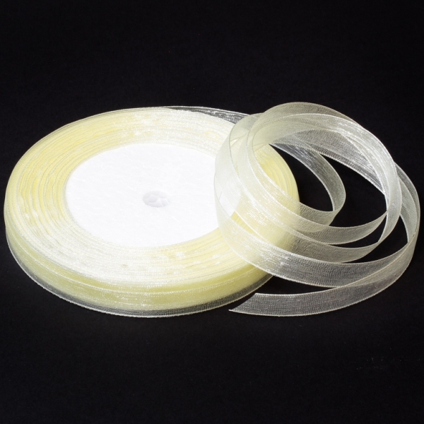 ORGANZA RIBBON 1.0cm - YELLOW (LIGHT) 009 - PACKAGE 10x50yards(45m)