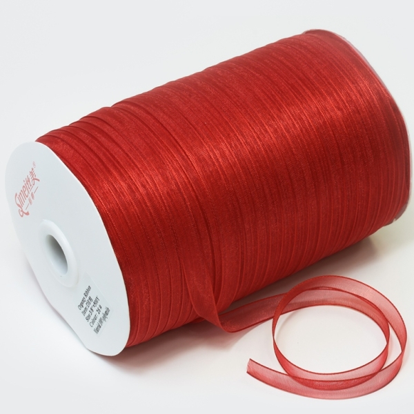 ORGANZA RIBBON 1.0cm - RED 026 - 500yards(450m)