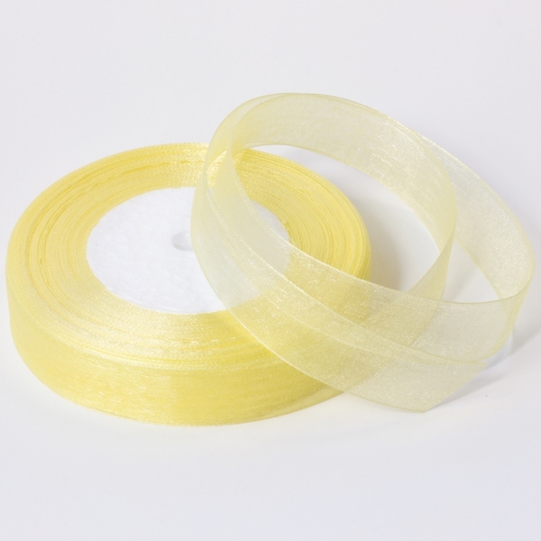 ORGANZA RIBBON 2.0cm - YELLOW 015 - PACKAGE 5х50yards(45m)