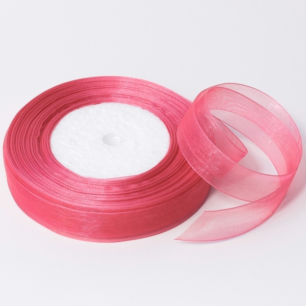 ORGANZA RIBBON 2.0cm - CORAL 183 - PACKAGE 5х50yards(45m)